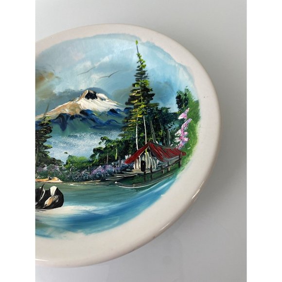 Hand Painted Mountain Scene Plate, Santa Anita Mexico, Home Decor, 6.5” - Picture 7 of 12